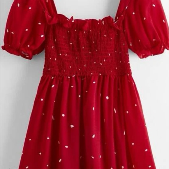 Red shirred dress fit and flare size 11/12 SKU#59 - Picture 6 of 6
